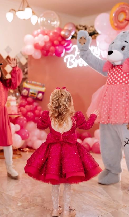 Fluffy Sequin And Beaded Birthday Party Dress