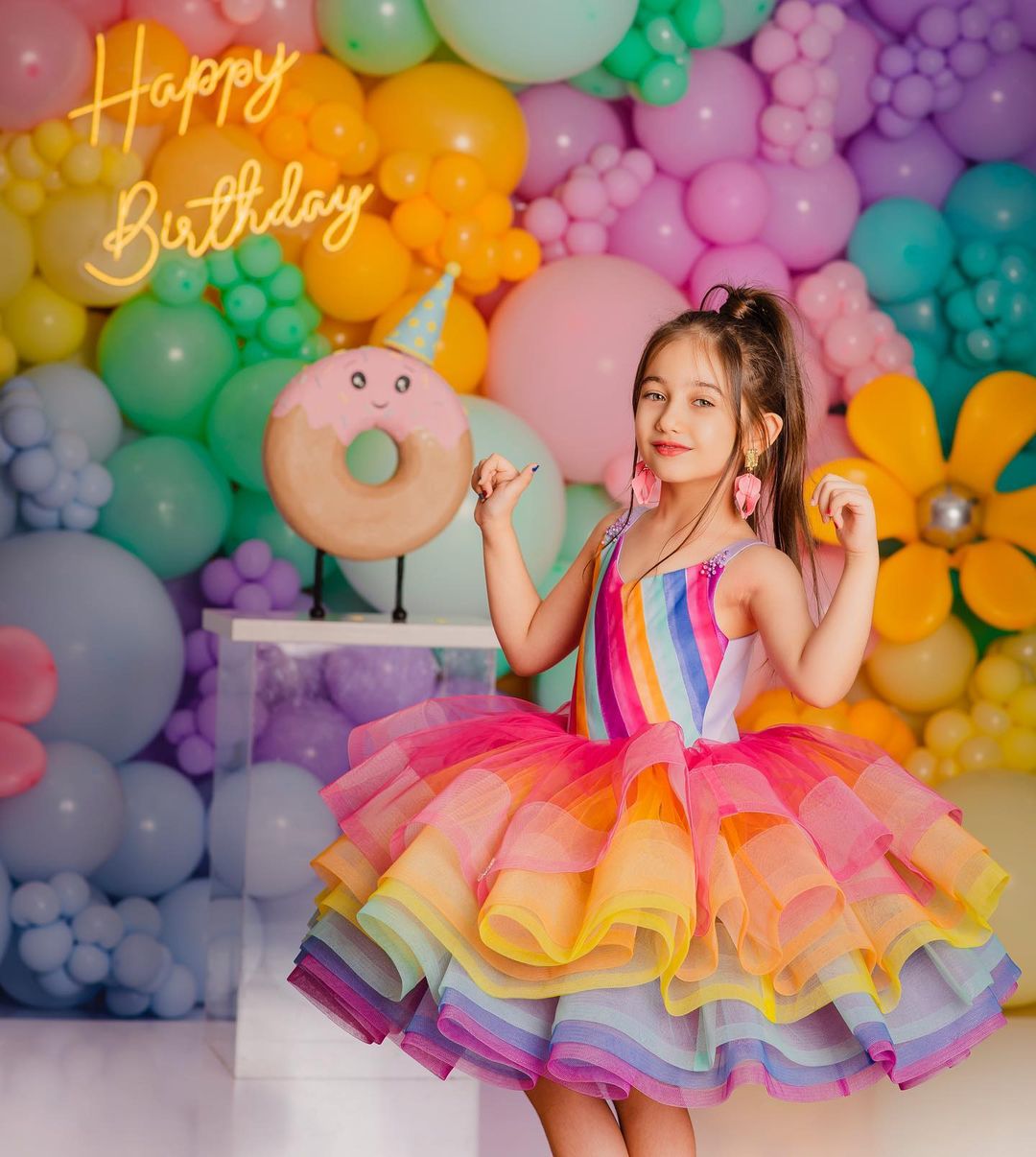 Multicolored Unicorn Styled Birthday Party Dress