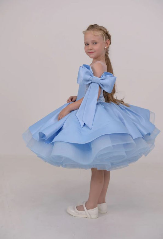 Fluffy Elsa Themed Birthday Party Dress