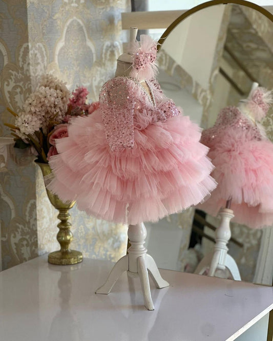 Fluffy Beaded Birthday Party Dress
