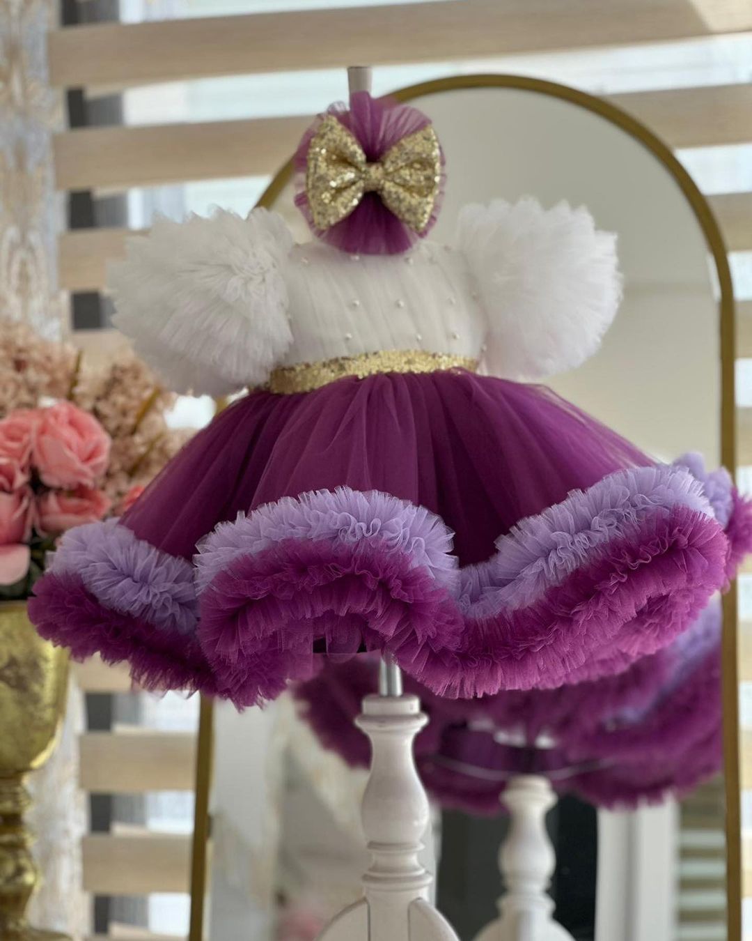 Fluffy Beaded Birthday Party Dress