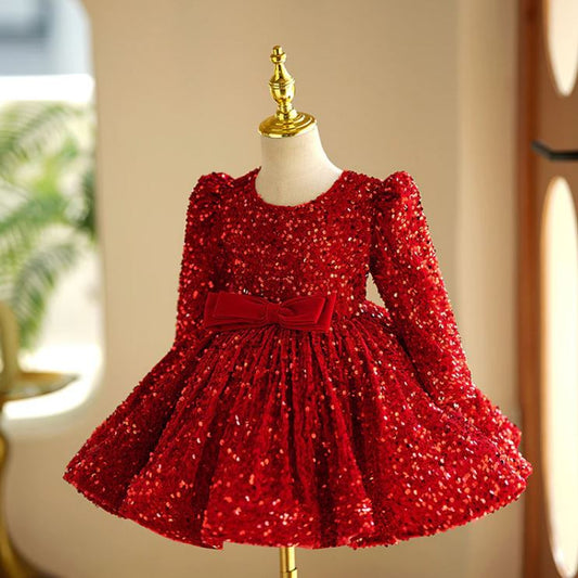 Fluffy Sequin Birthday Party Dress