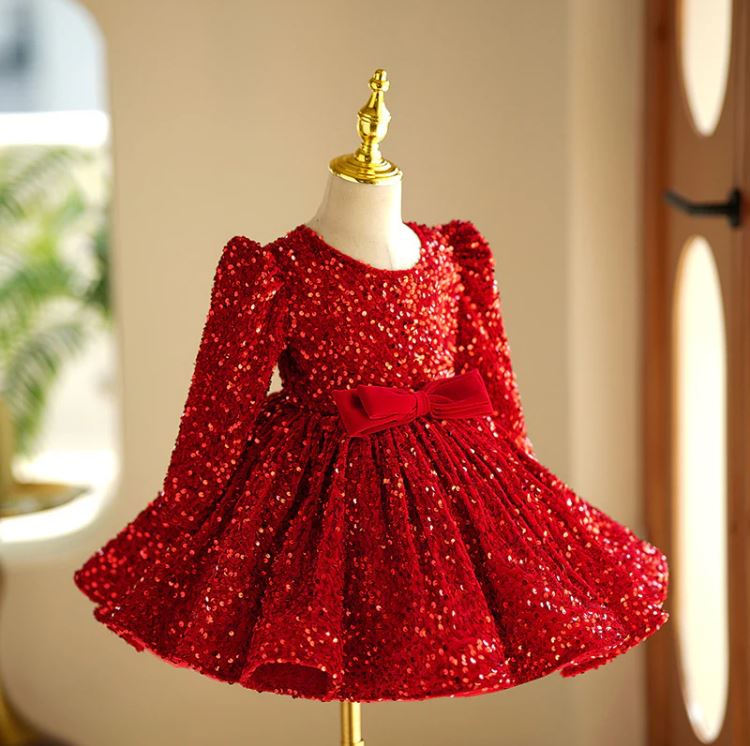 Fluffy Sequin Birthday Party Dress