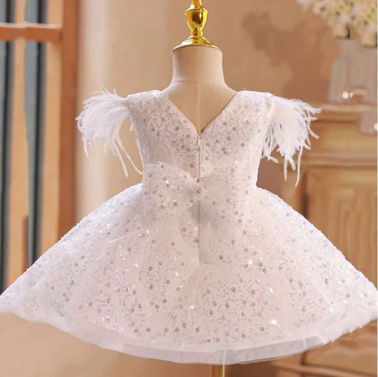 Fluffy Sequin And Beaded Birthday Party Dress
