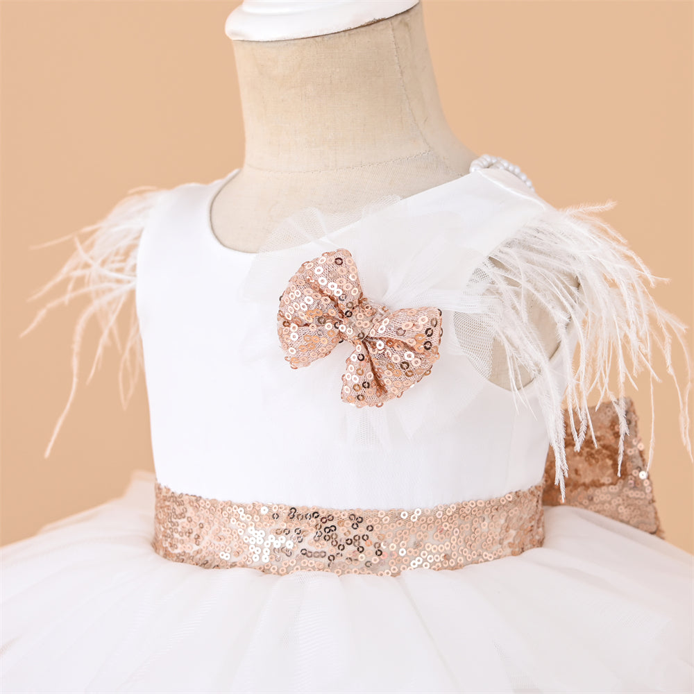 Beautiful Multi Frill Dress With Tail