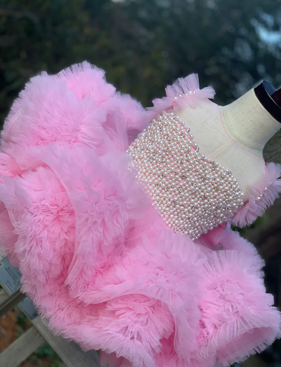 Beaded Fluffy Birthday Party Dress