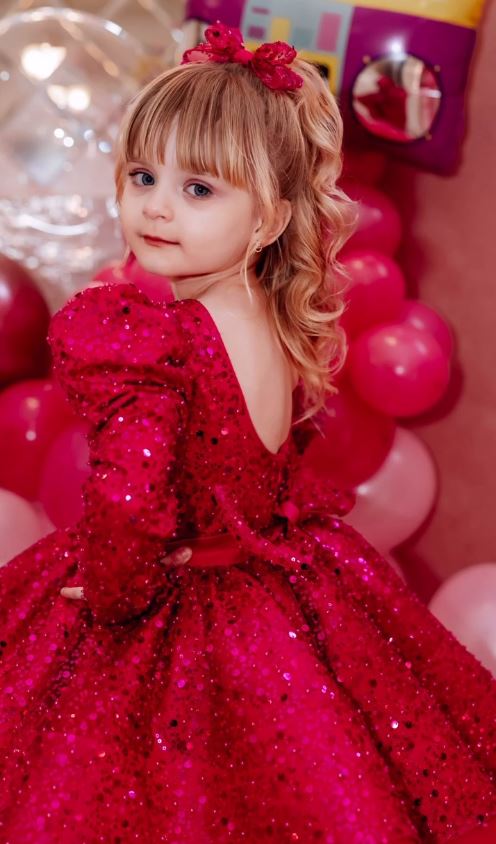Fluffy Sequin And Beaded Birthday Party Dress