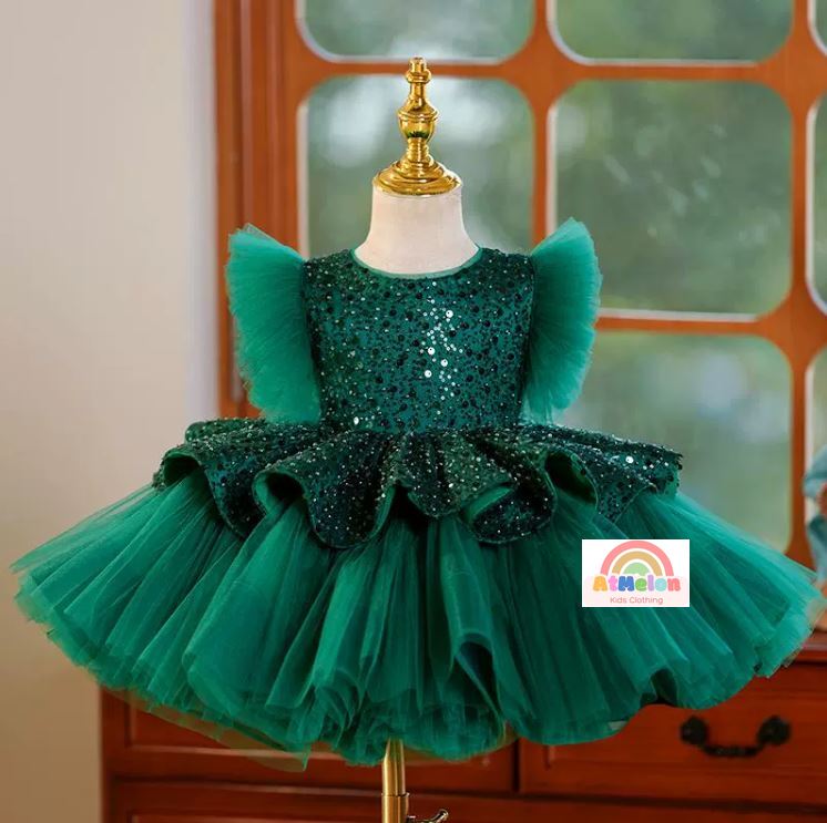 Fluffy Sequin And Beaded Birthday Party Dress