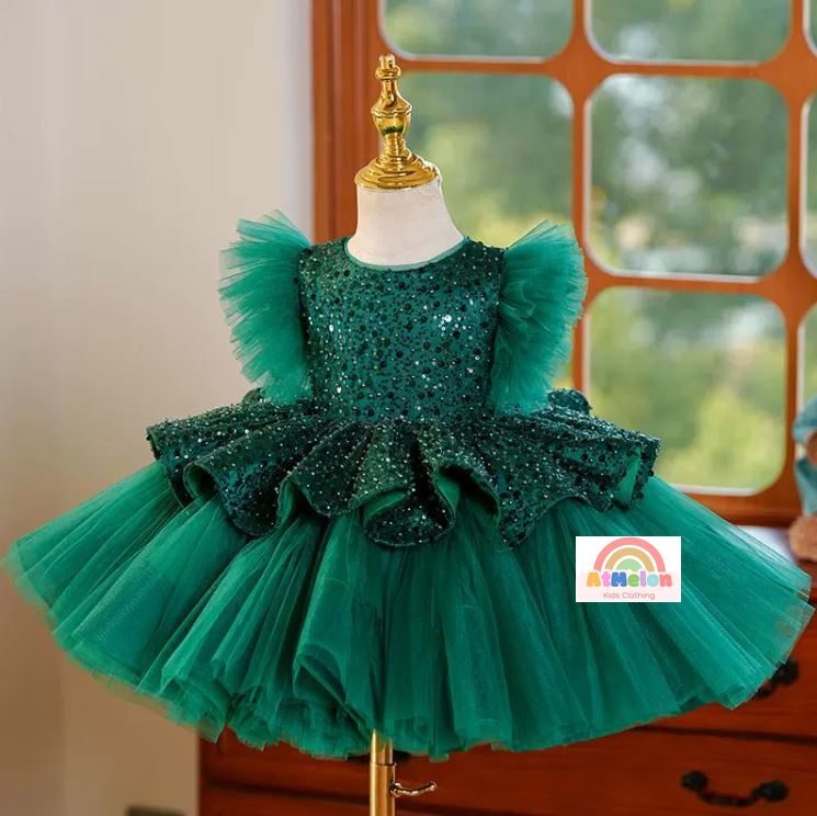 Fluffy Sequin And Beaded Birthday Party Dress