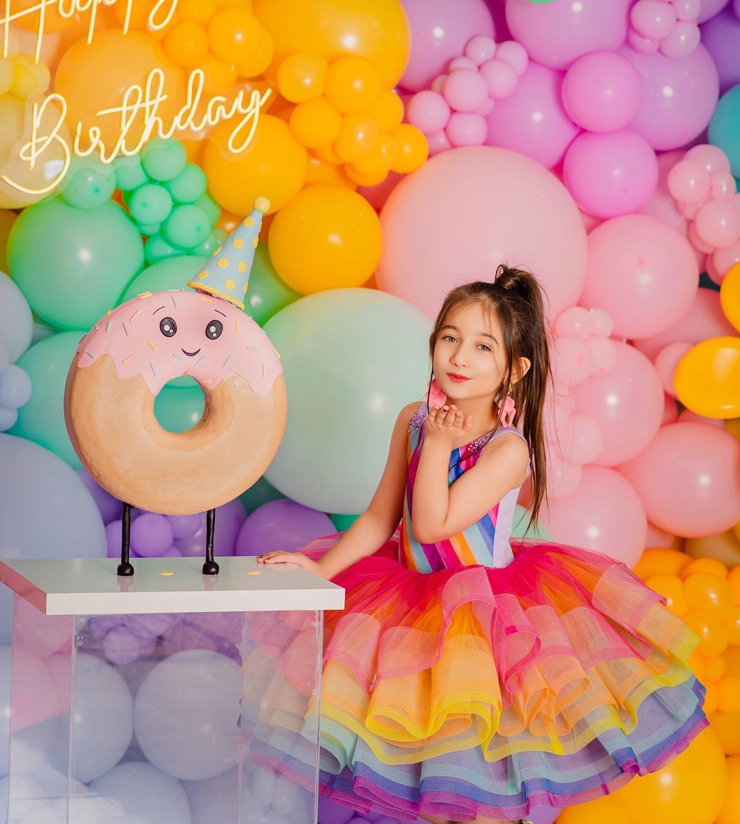 Multicolored Unicorn Styled Birthday Party Dress