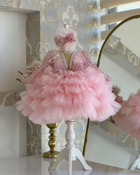 Fluffy Beaded Birthday Party Dress