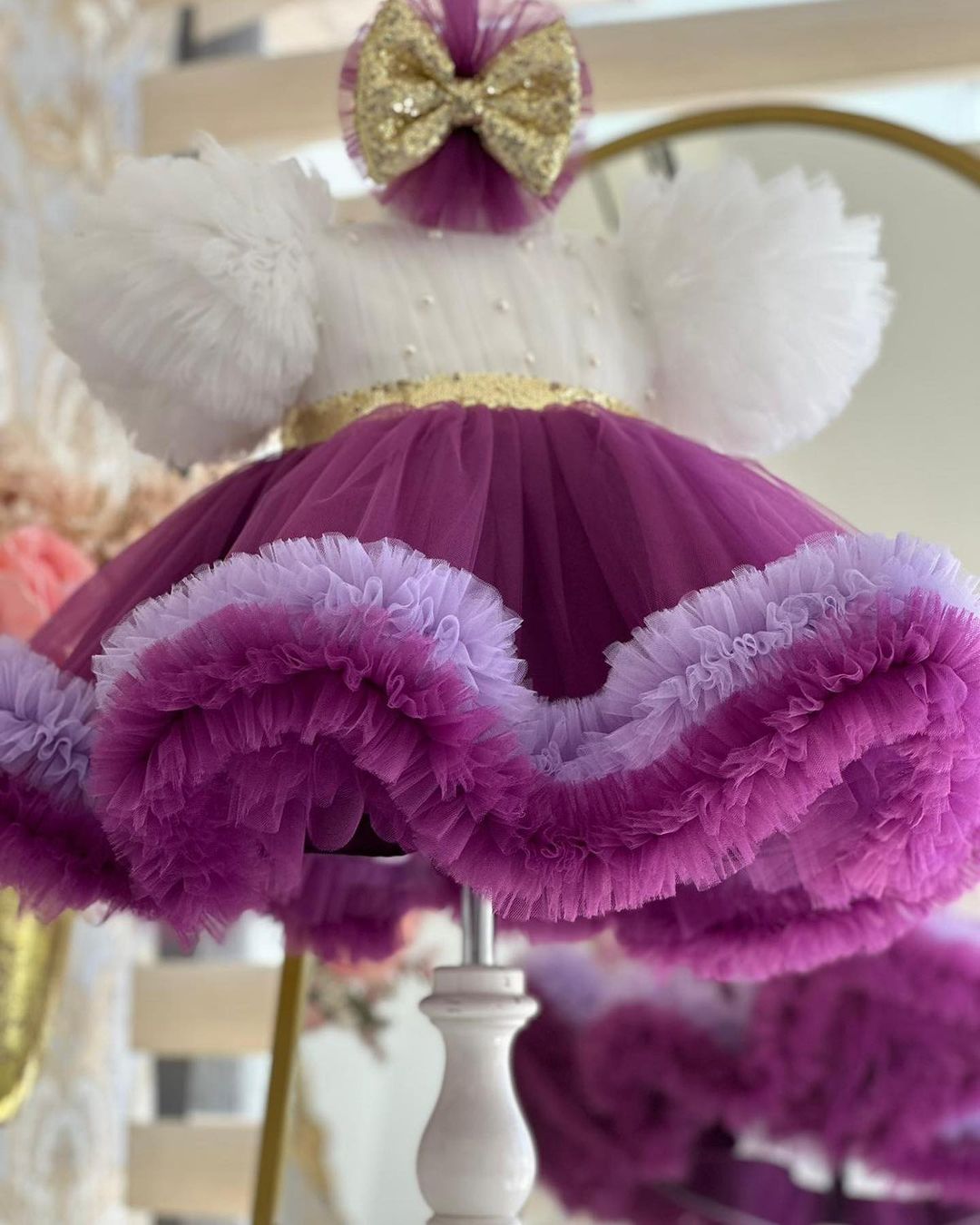 Fluffy Beaded Birthday Party Dress
