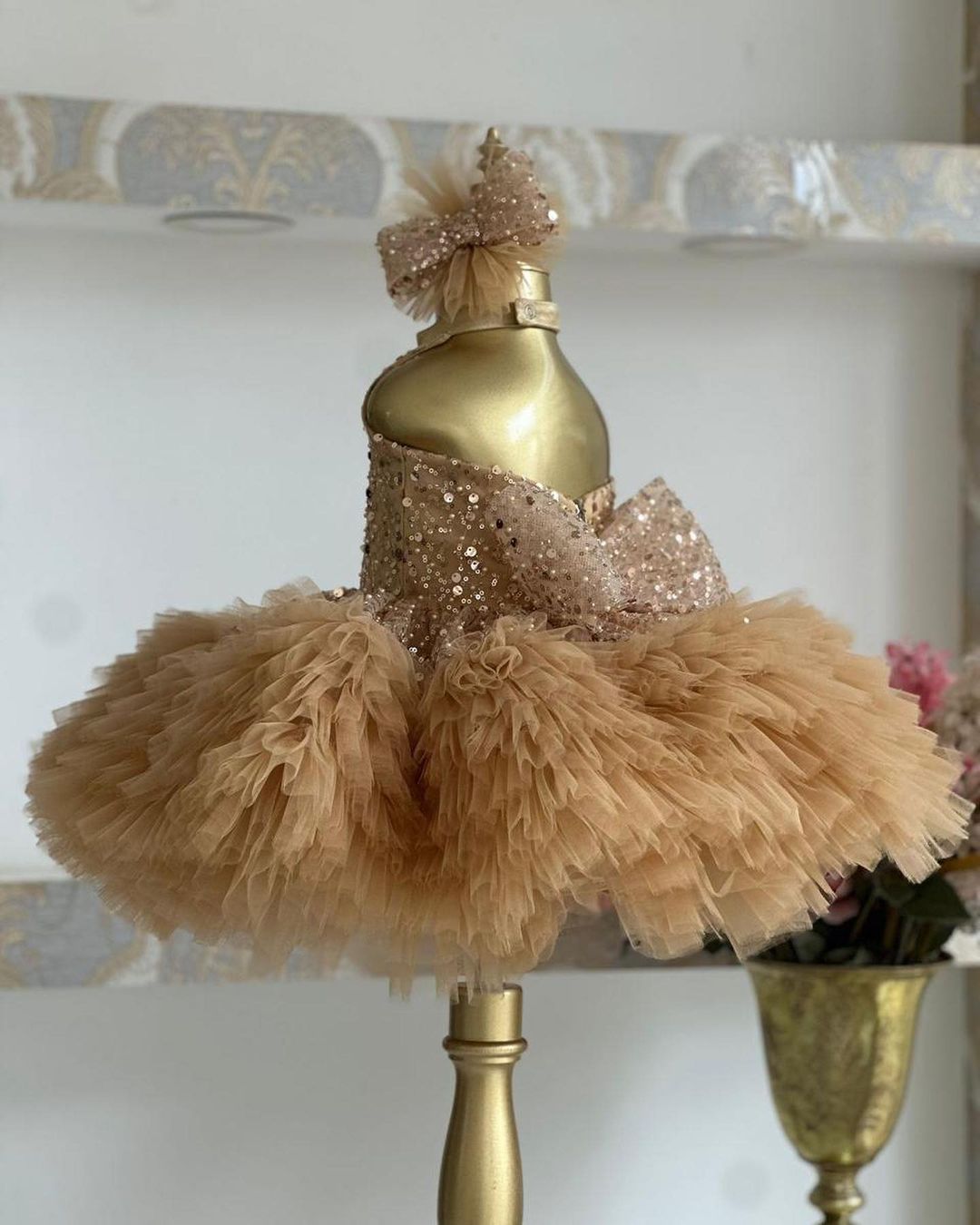 Fluffy Sequin And Beaded Birthday Party Dress