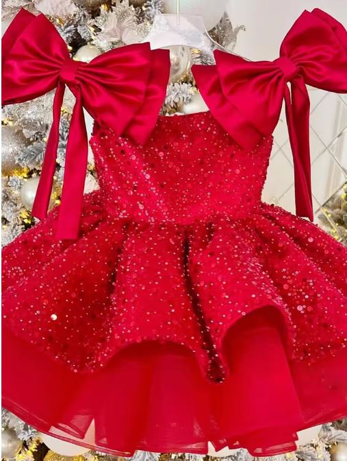 Fluffy Sequin And Beaded Birthday Party Dress
