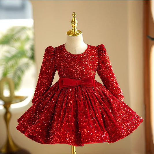Fluffy Sequin Birthday Party Dress