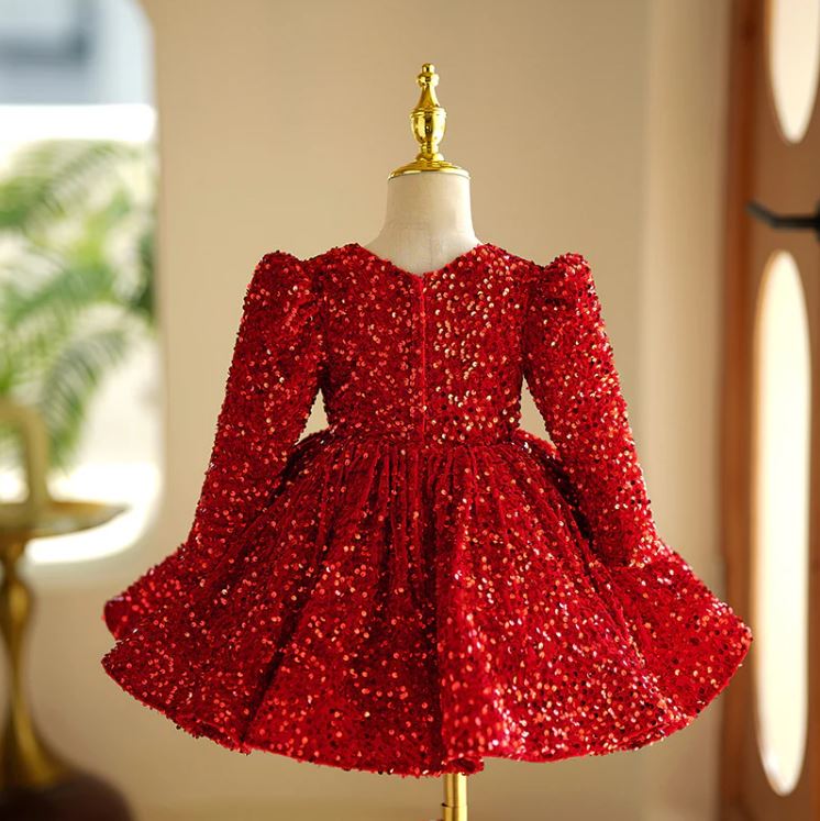 Fluffy Sequin Birthday Party Dress