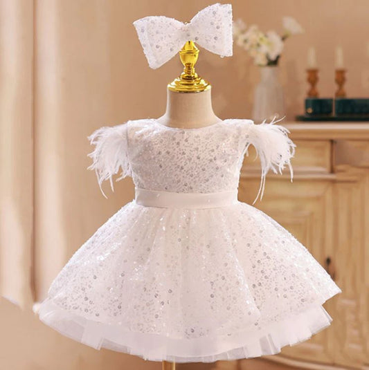 Fluffy Sequin And Beaded Birthday Party Dress