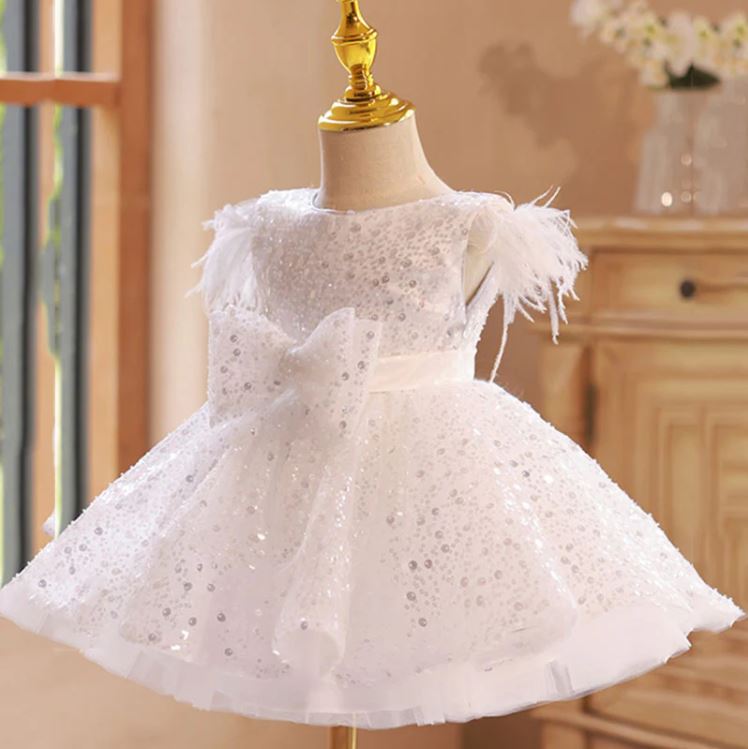 Fluffy Sequin And Beaded Birthday Party Dress