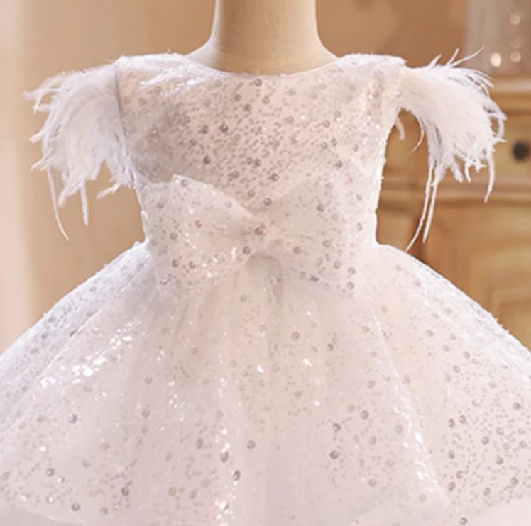 Fluffy Sequin And Beaded Birthday Party Dress