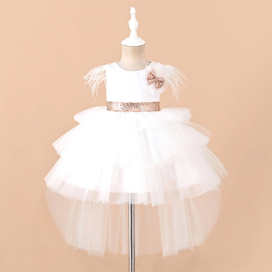 Beautiful Multi Frill Dress With Tail