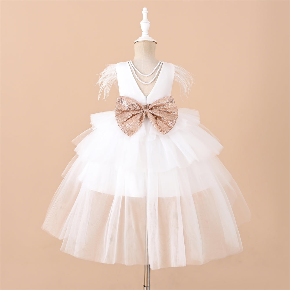 Beautiful Multi Frill Dress With Tail