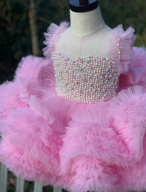 Beaded Fluffy Birthday Party Dress