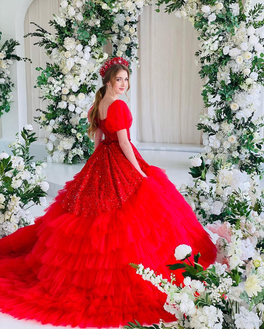 Beautiful Party Dress With High Low Trail